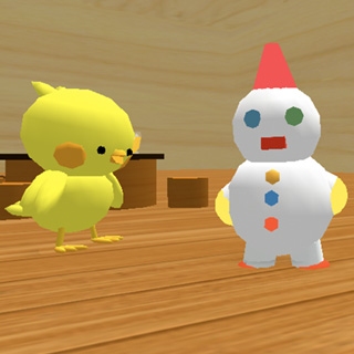 ゆきだるまとピヨ