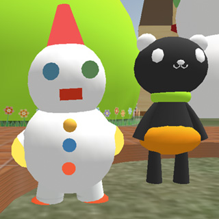 ゆきだるまとパンダ